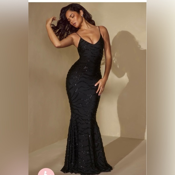 Embellished Maxi Dress in Black - Picture 5 of 5